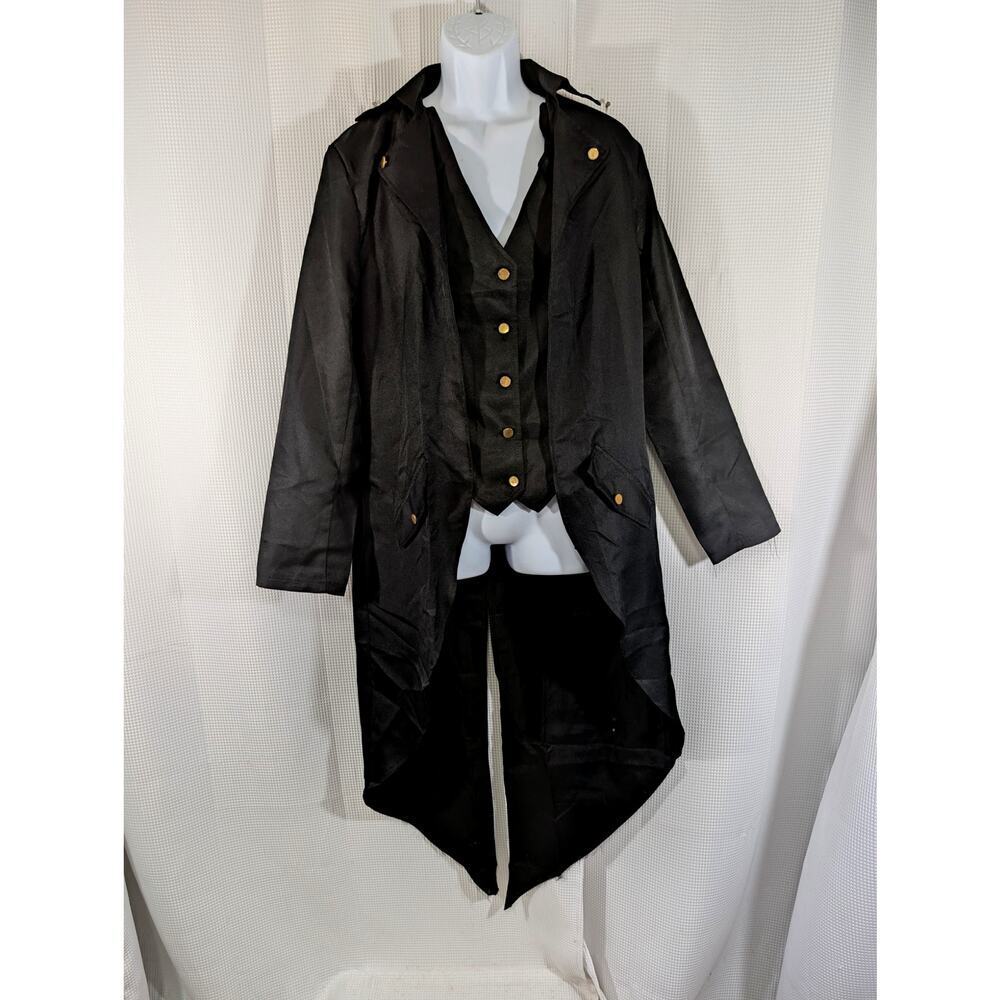 NWT! IWEMEK! COSTUME- BLACK FORMAL JACKET/VEST TUXEDO JACKET WITH TAILS! SZ M - Picture 4 of 10